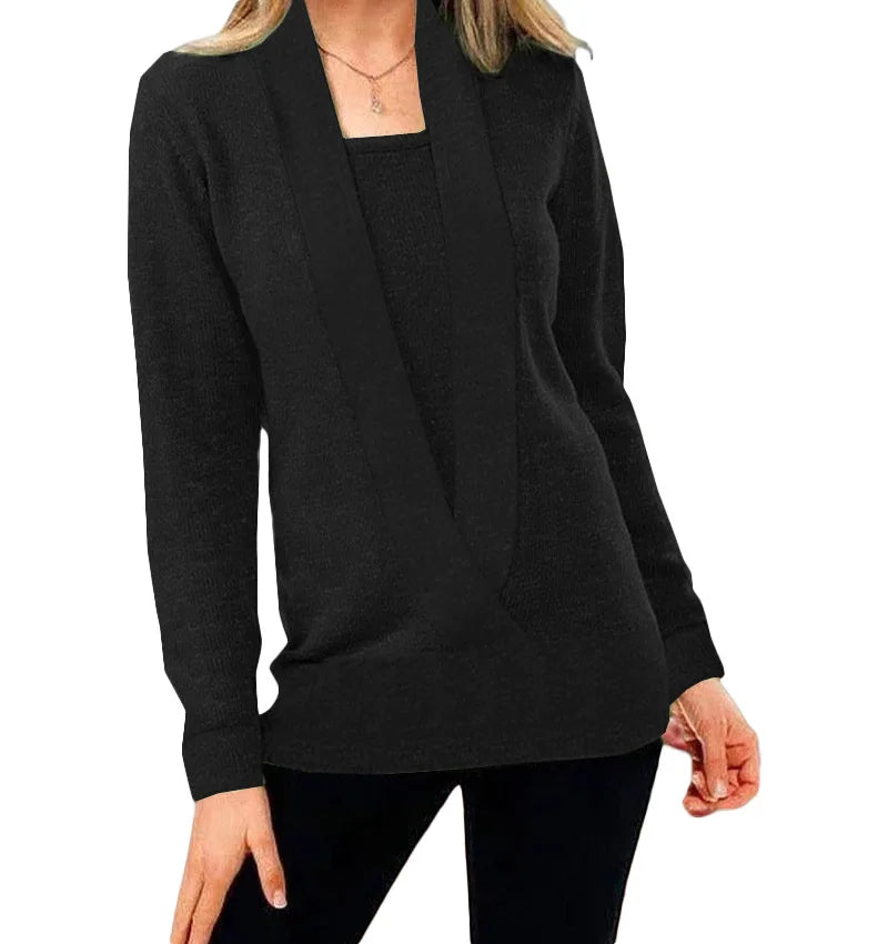 Trendy Deep V-Neck Long Sleeve Sweater