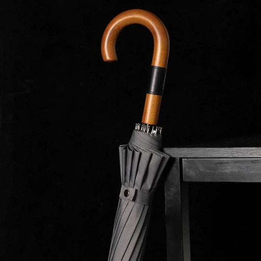 Parachase Big Wooden Windproof 16-Ribs Umbrella