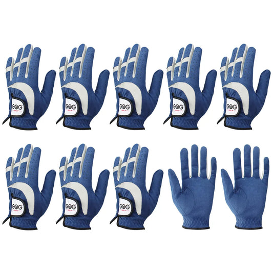 Men Cool Micro Fabric Blue Golf Gloves