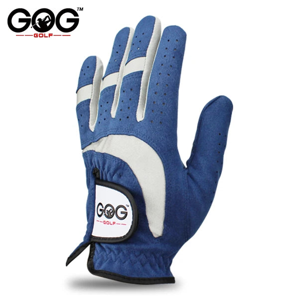Men Cool Micro Fabric Blue Golf Gloves