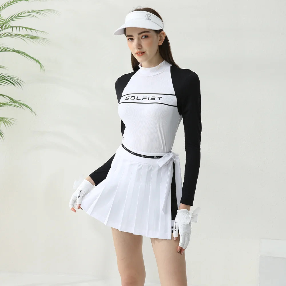 Short-Sleeved Two-Piece Golf Dress for Women