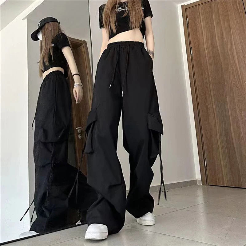 Pantalon cargo taille haute pour streetwear pour femmes