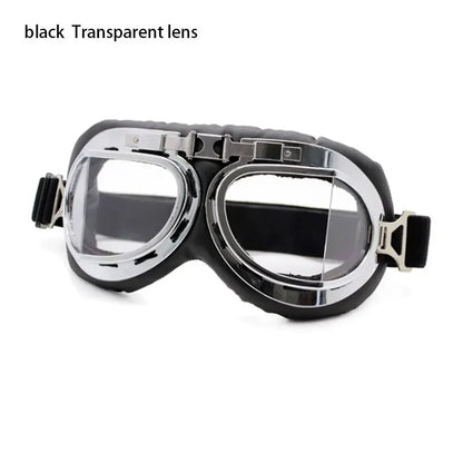 Classic Vintage Motorcycle Leather Retro Pilot Glasses