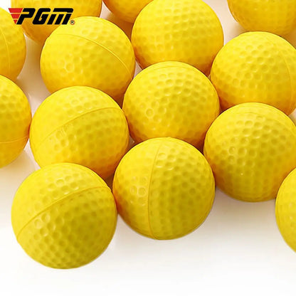 Balles de golf en mousse PU jaune 10 pièces, balles de golf élastiques en éponge pour pratique intérieure et extérieure