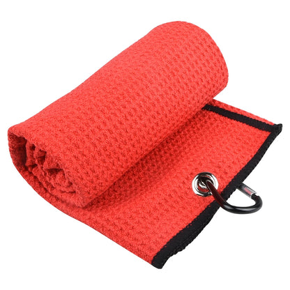 40x60cm Golf Towel with Carabiner Hook: Microfiber Fabric - 5 Colors