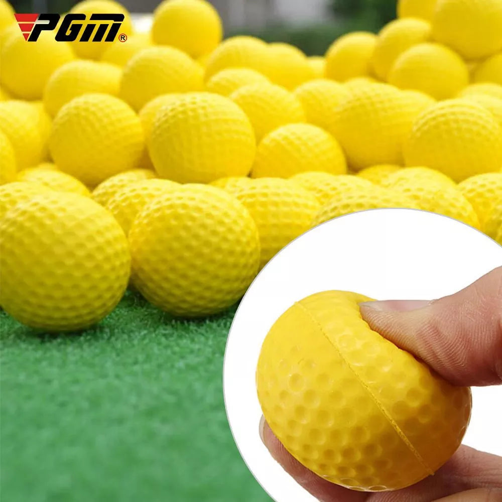 10 Stück gelbe PU-Schaum-Golfbälle – schwammelastische Indoor-Outdoor-Übungsgolfbälle
