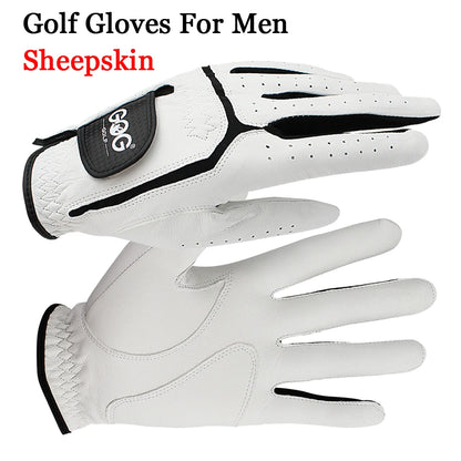 Genuine Sheepskin Leather Golf Gloves with Lycra for Men