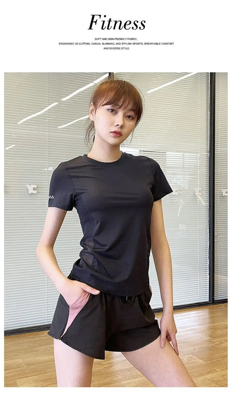 T-shirt de sport de yoga pour femmes, grande taille