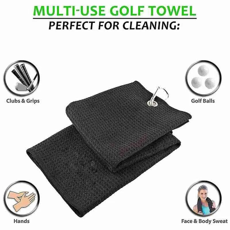 Serviette de golf avec boucle de sécurité pour le nettoyage