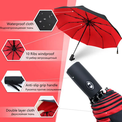 Parapluie automatique double couche coupe-vent de luxe