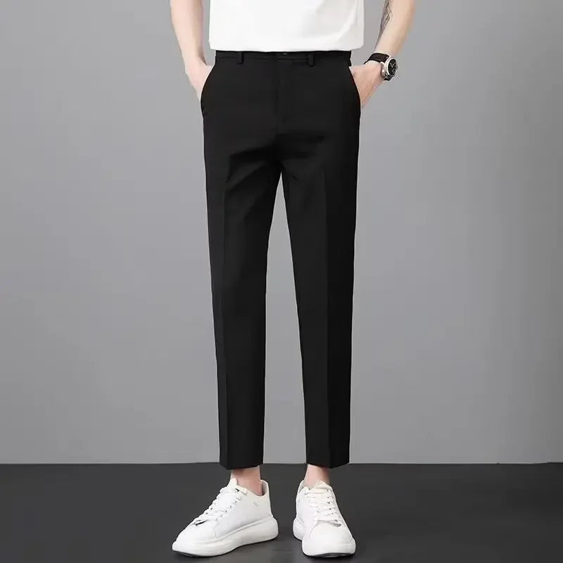 Men's Ice Silk Long Cropped Pants