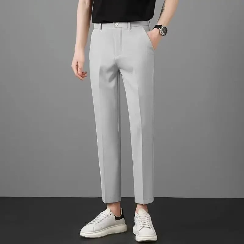 Men's Ice Silk Long Cropped Pants