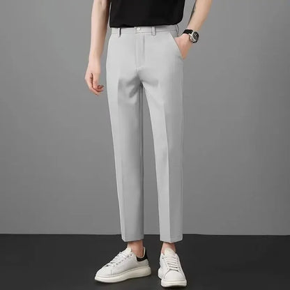 Men's Ice Silk Long Cropped Pants