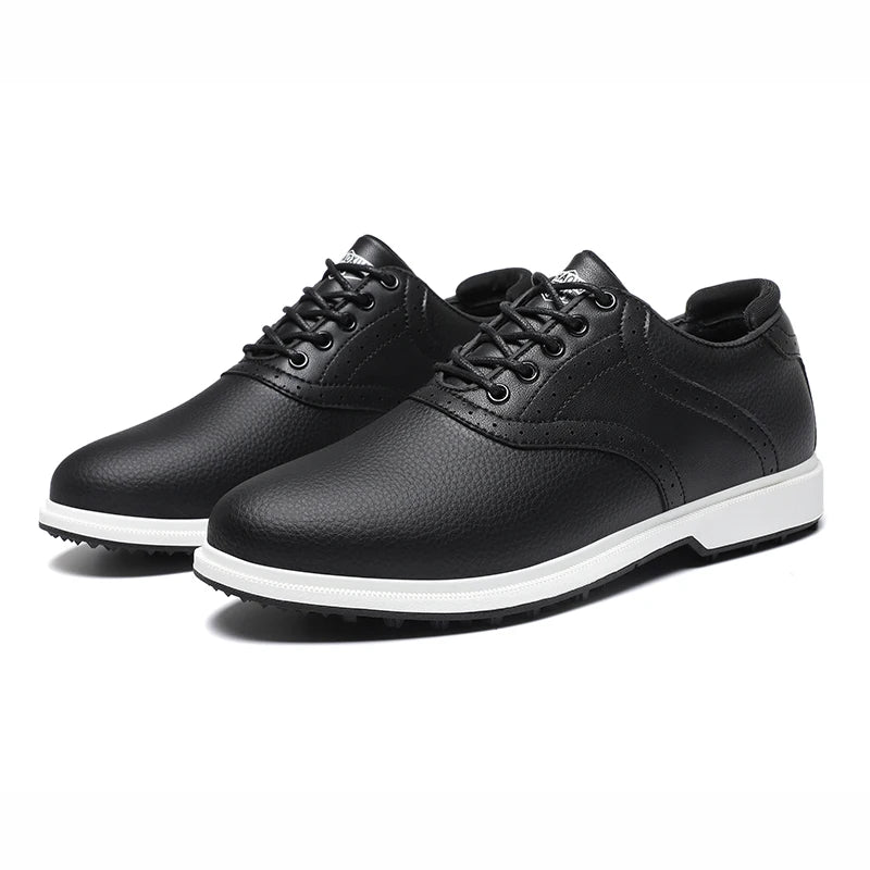 Men's Outdoor Leather Waterproof Golf Shoes