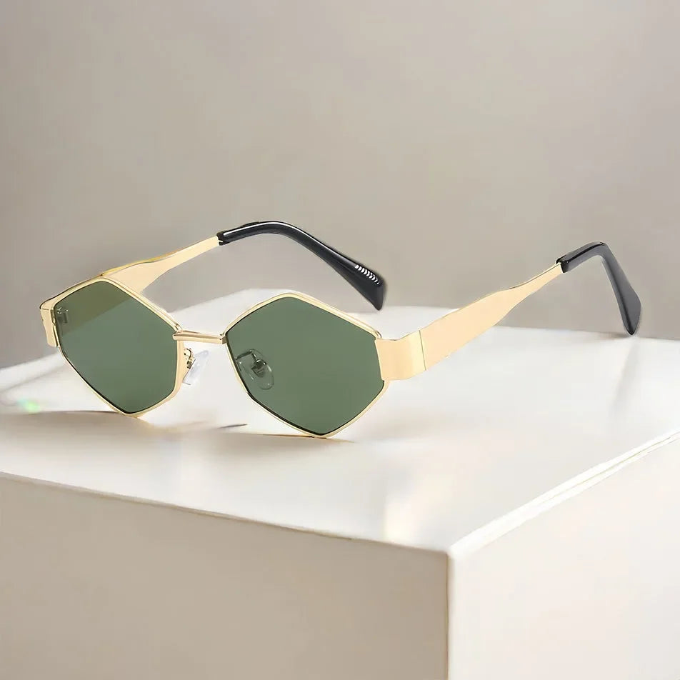 Unique Polygon Small Frame Eyewear Shades Sunglasses