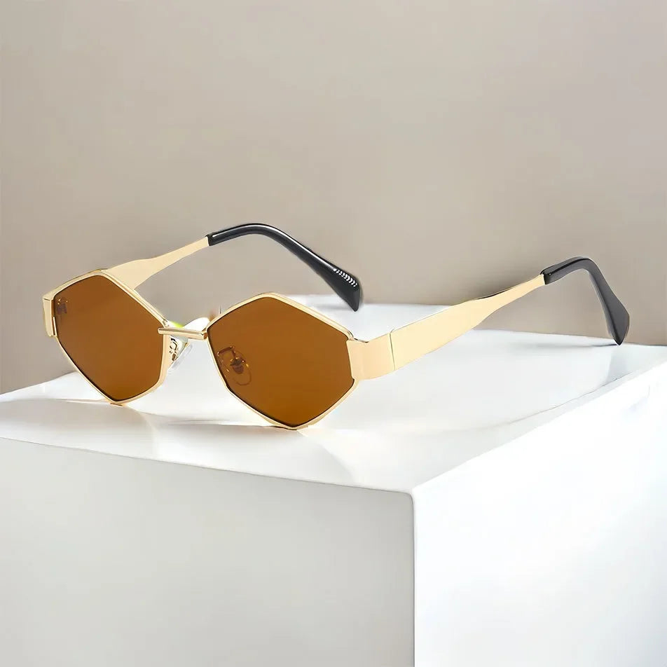 Unique Polygon Small Frame Eyewear Shades Sunglasses
