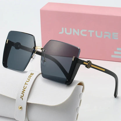 Rimless Square Frame Women Sunglasses