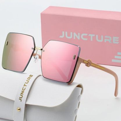 Rimless Square Frame Women Sunglasses