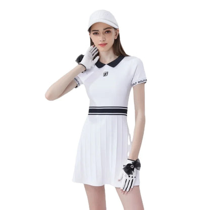 Robe de golf à taille tricotée pour femmes