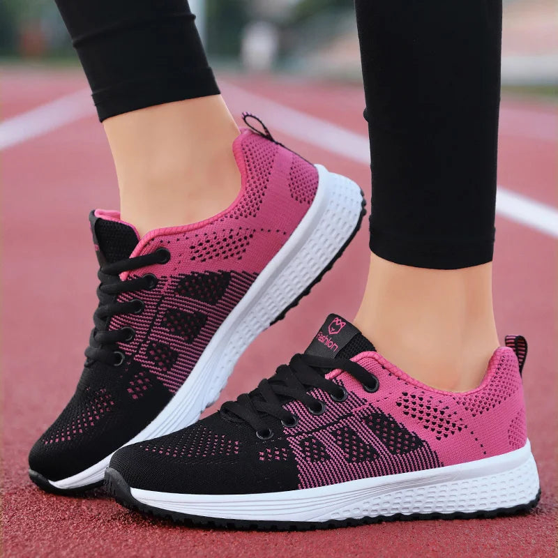 Women’s Casual Breathable Mesh Lace-Up Sneakers