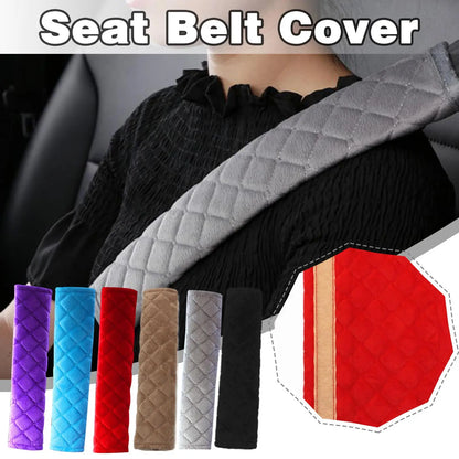 Housse de ceinture de sécurité universelle en peluche pour voiture - Coussin d'épaule réglable