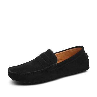 Hochwertige Wildleder-Freizeitschuhe für Herren, leichte, rutschfeste Herren-Fahrschuhe, Slip-On-Flats, Halbschuhe, Lederschuhe, 10 Farben, Größe 38–49