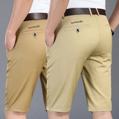 Men's Summer Knee-Length Cotton Golf Shorts