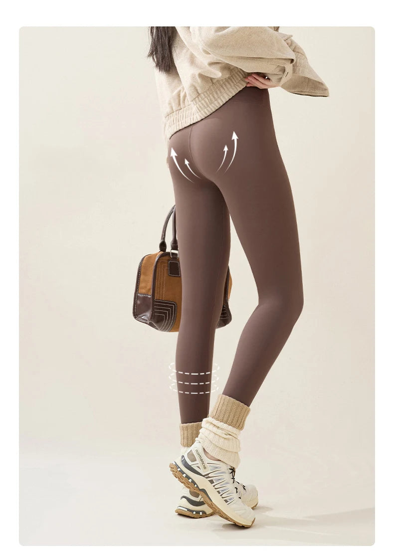 Leggings d'hiver en polaire de lapin et peau de requin