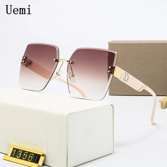 Unisex Rimless UV400 Eyewear Square Frame Sunglasses