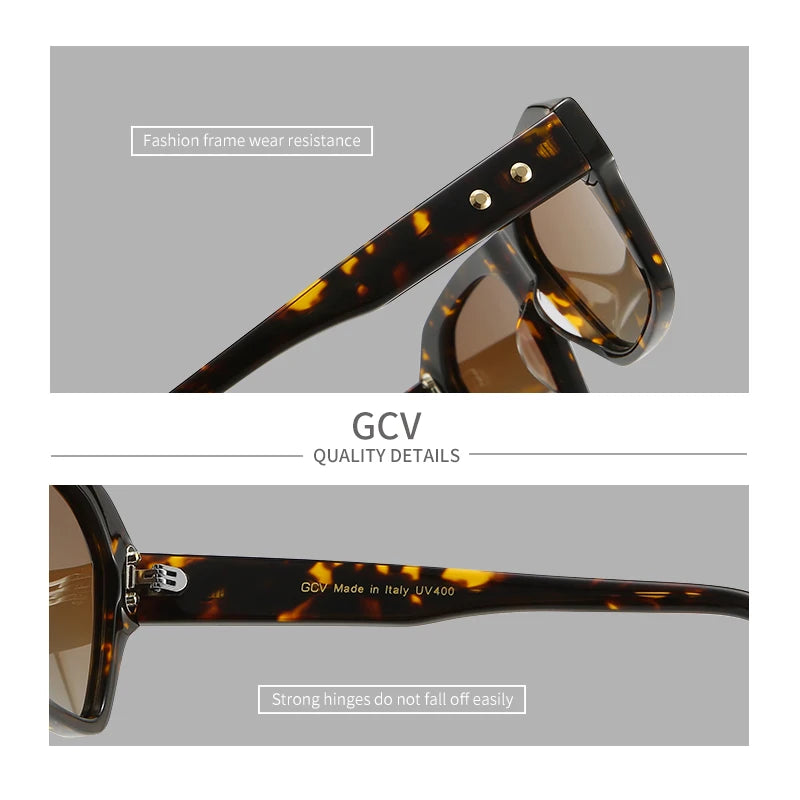 GCV – Polarisierte, quadratische Sonnenbrille aus Acetat