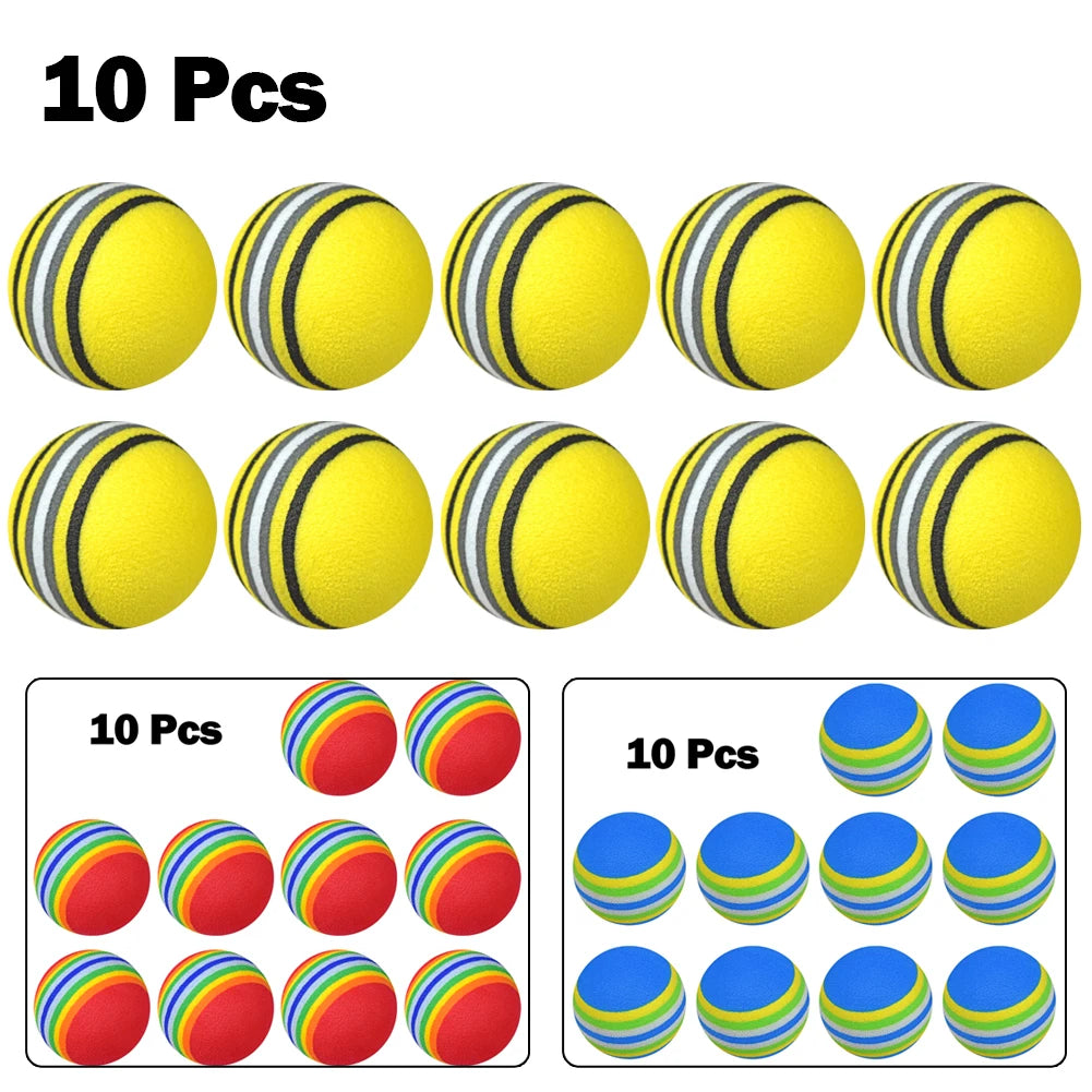 10x Rainbow Foam Golf Swing Training Balls