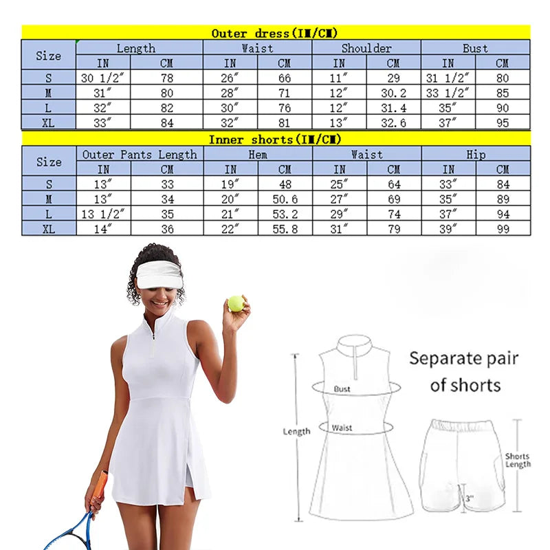 Robe de tennis 2 en 1 pour femme Solstice