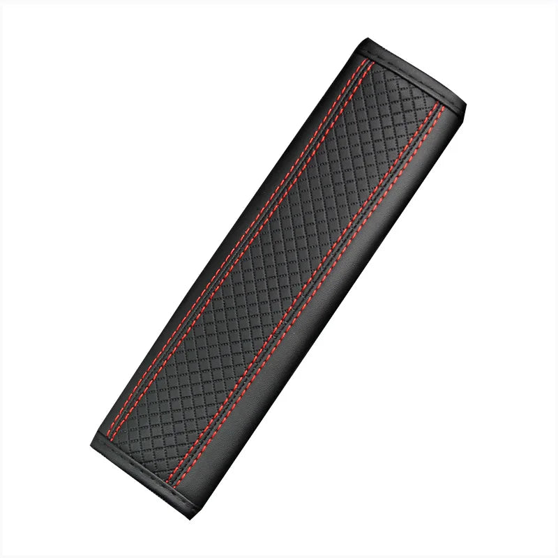 PU Leather Car Seat Belt Shoulder Cover - Breathable Padding