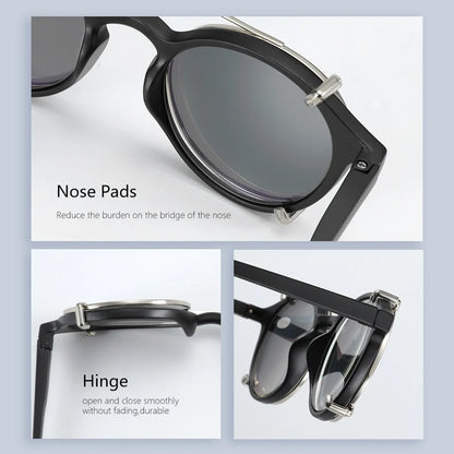 Polarisierende Clip-Sonnenbrille im Steampunk-Stil