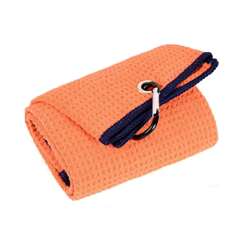 Cotton Waffle Golf Towel With Carabiner