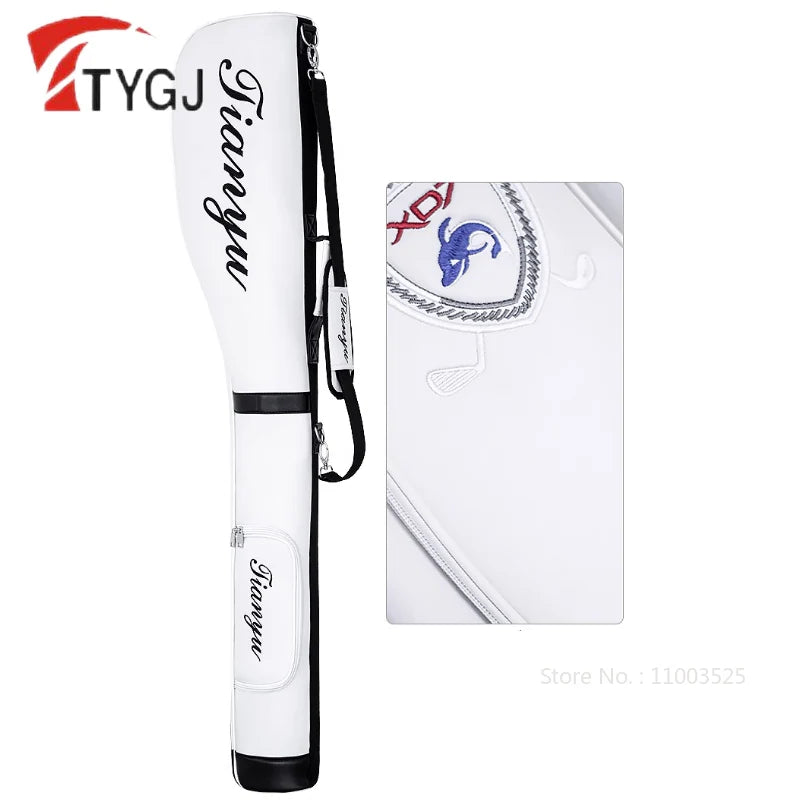 TTYGJ Lightweight PU Leather Golf Gun Bag