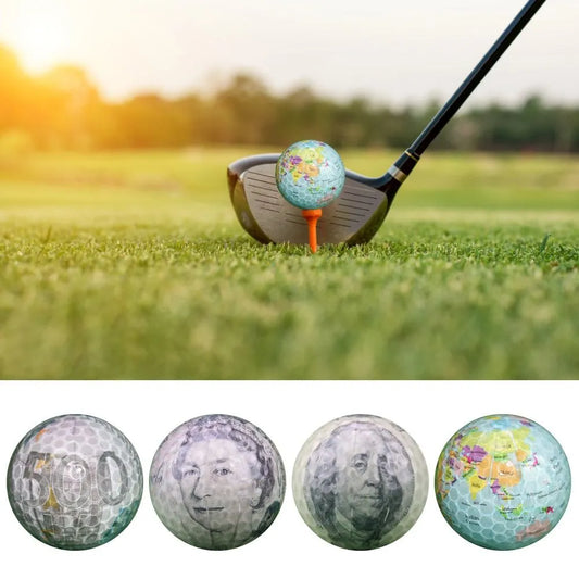 Balle d'intérieur et d'extérieur pour pratique du golf - Impression de balle de golf à motif terrestre