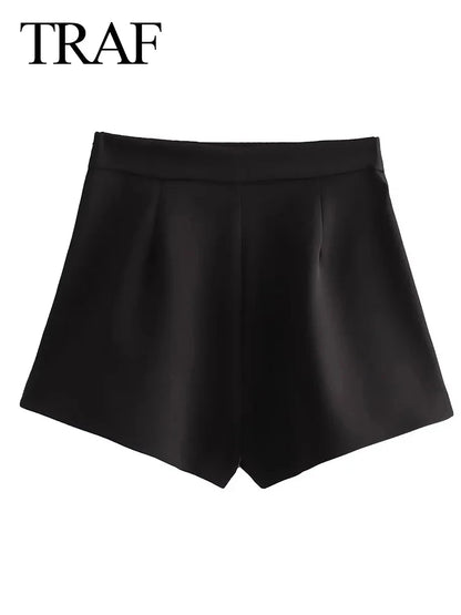 TRAF Damen Shorts mit asymmetrischem Rock und hoher Taille