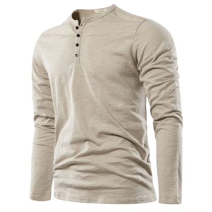 High Quality Henley Neck Men's T-Shirt