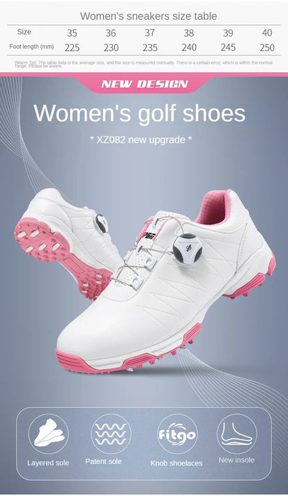 Chaussures de golf pour femmes, imperméables, légères et antidérapantes