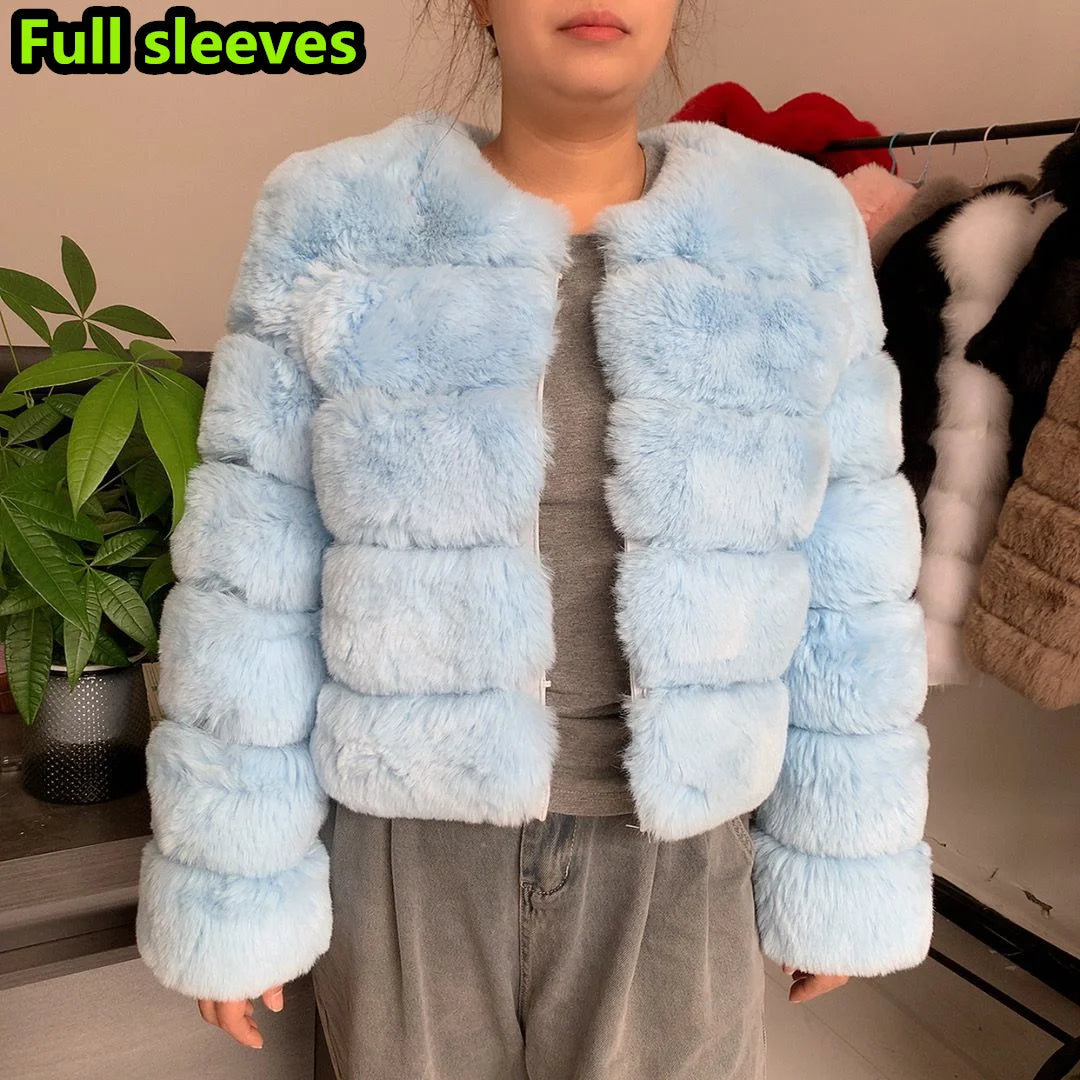 Luxurious Faux Fox Fur Fluffy Jacket