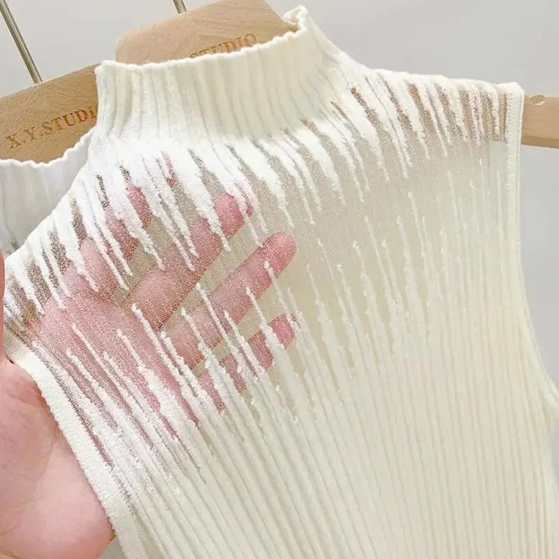 Women's Sleeveless Turtleneck Knit Vest