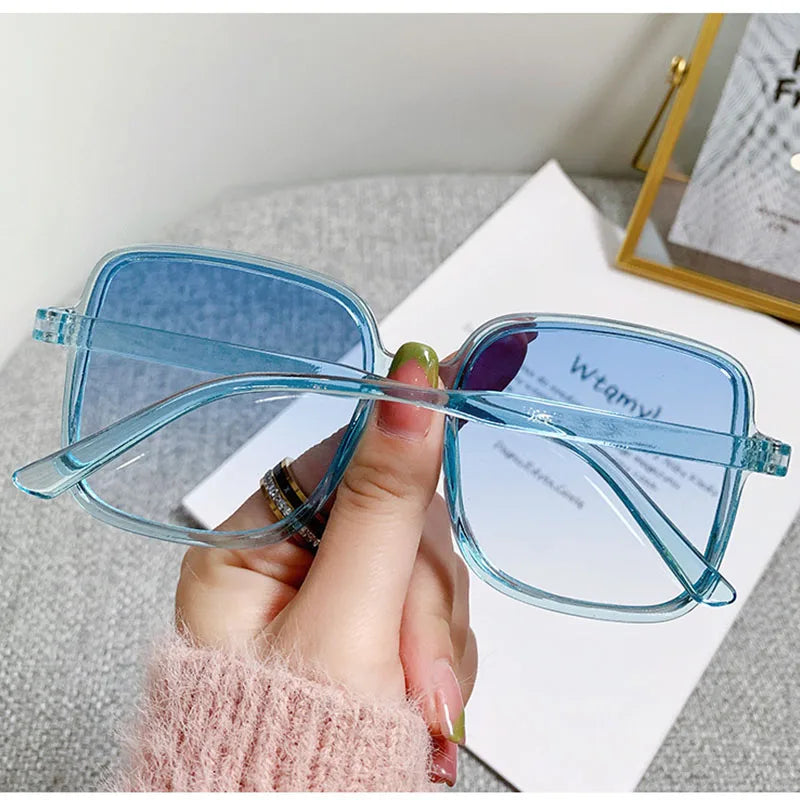 Rechteckige quadratische Brillen-UV400-Sonnenbrille für Damen
