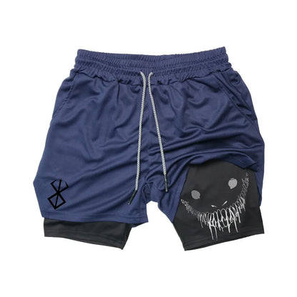 Berserk Anime 2-in-1 Running Shorts for Men