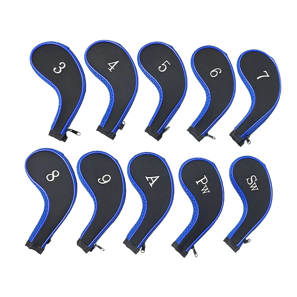 Ensemble de 10 couvre-chefs de club de golf à fermeture éclair