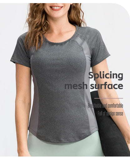 Quick-Dry Short Sleeve Yoga Top for Women