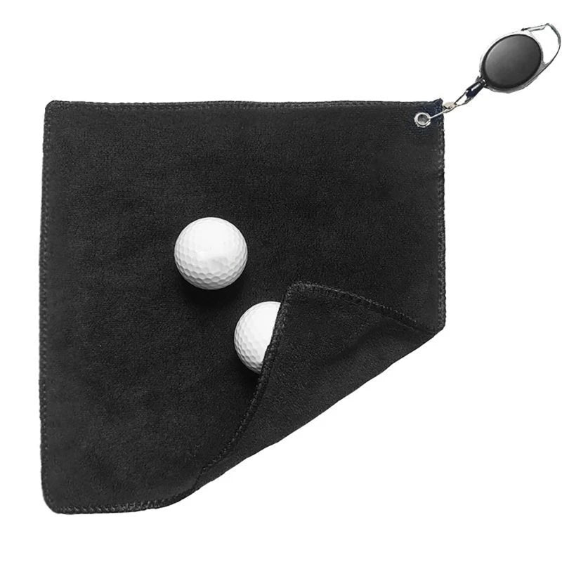 Golf Towel Microfibre Quick-Dry with Retractable Hook