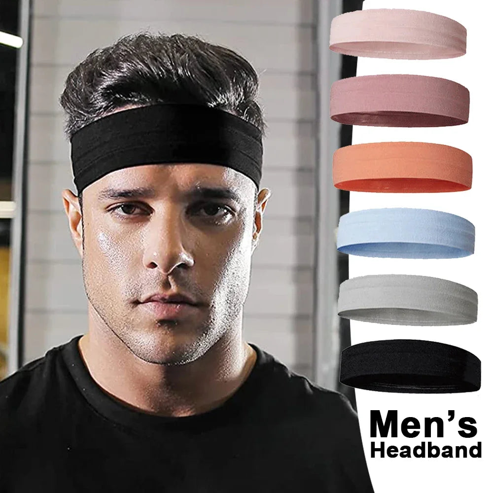 Thick Non-Slip Elastic Headbands for Men