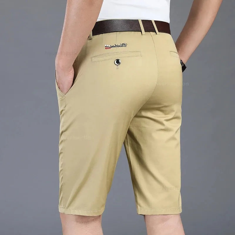 Men's Summer Knee-Length Cotton Golf Shorts