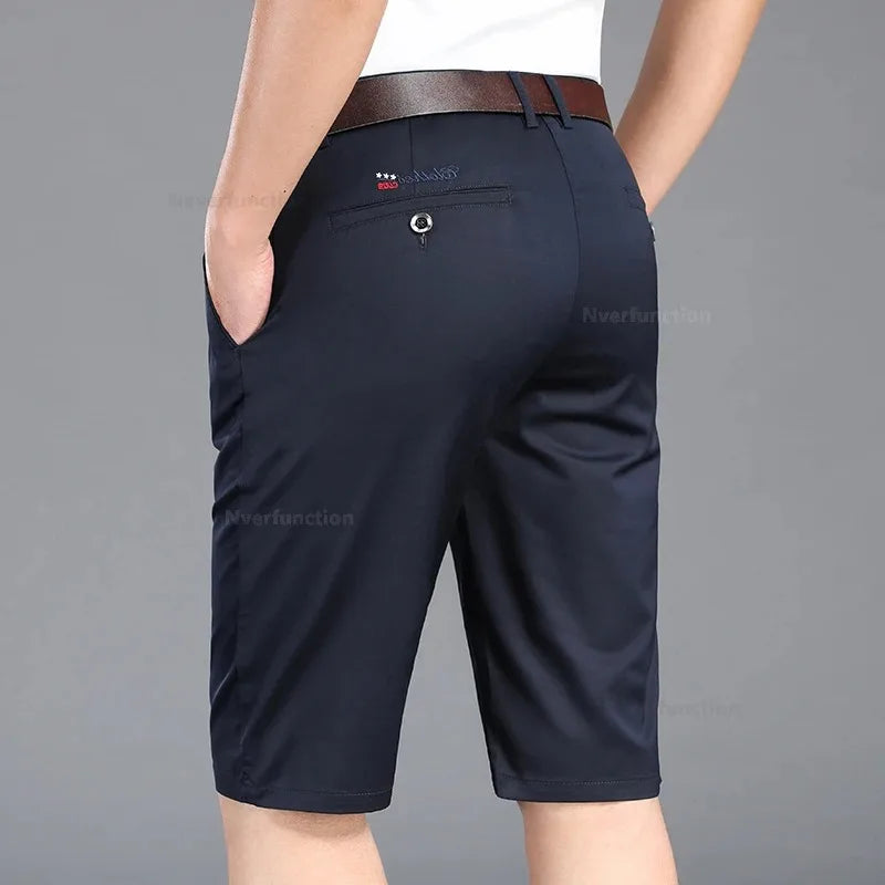 Men's Summer Knee-Length Cotton Golf Shorts